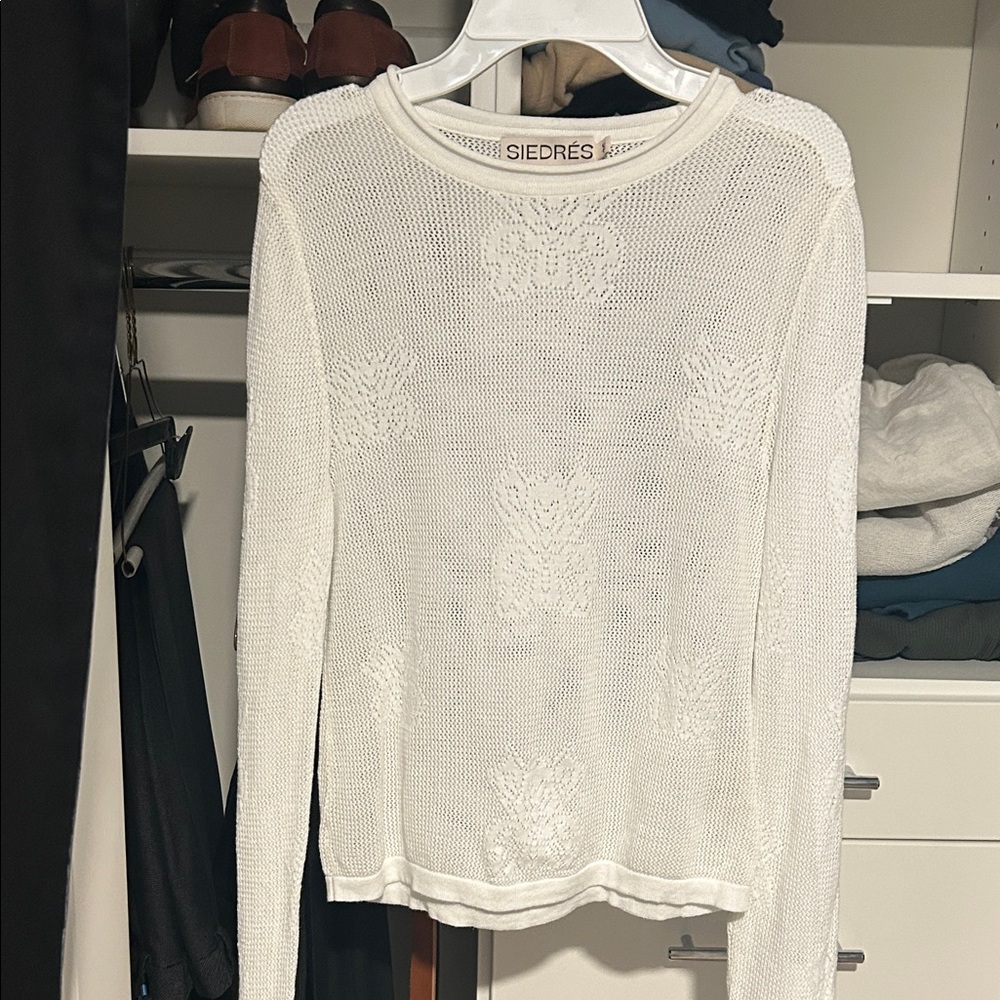 Siedrés White Lightweight Knit Sweater